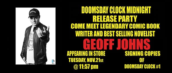 Geoff Johns Is Leaving The Country For The Release Of Doomsday Clock