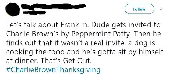 Was A Charlie Brown Thanksgiving a 'Get Out' Warning for Franklin?