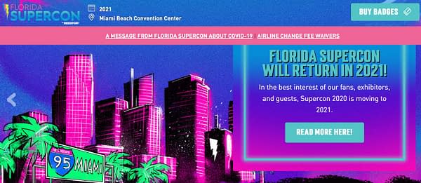 Florida Supercon Cancels Miami Show on July 4th 2020, Reschedules For 2021.