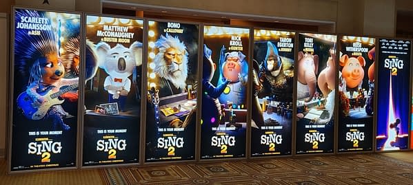 All Of The Posters and Displays On The Floor At CinemaCon