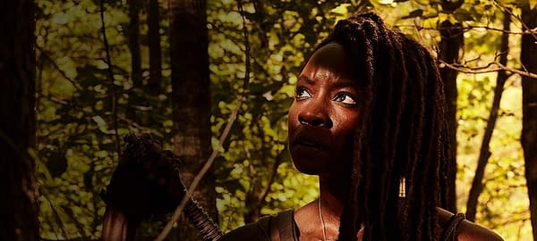 Michonne during her final season on The Walking Dead, courtesy of AMC.