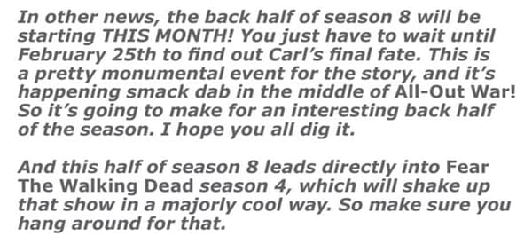 The Walking Dead: Did Robert Kirkman Spoil [SPOILER]'s Season 8 Fate?
