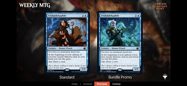 Triskedekaiphile, the Bundle promo from Innistrad: Midnight Hunt, the upcoming expansion set for Magic: The Gathering.