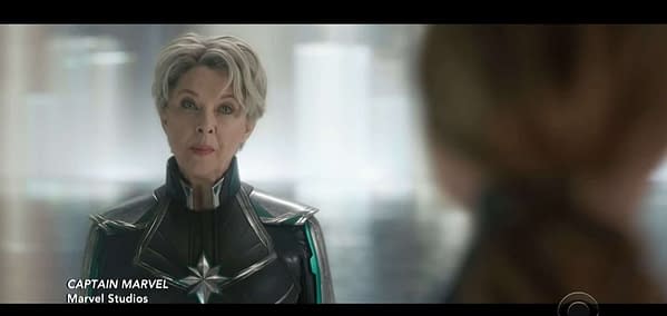 Annette Bening Sizes Up 'Captain Marvel' in New Clip