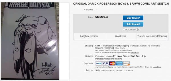 Darick Robertson and The Boys/Spawn Sketch on eBay