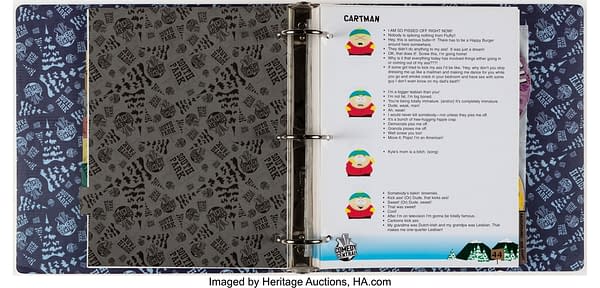 Eric Cartman artwork on the Style Guide Binder. Credit: Heritage Auctions