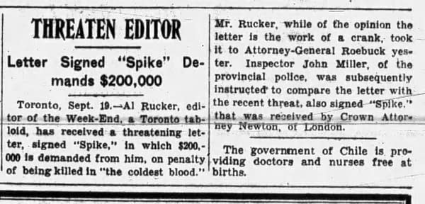 Al Rucker is threatened with kidnapping and murder over coverage of the prosecution of an Ontario blackmail ring in the Week Ender