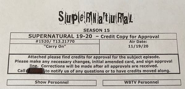 Supernatural series finale screen credits (Image: The CW/Jim Michaels)