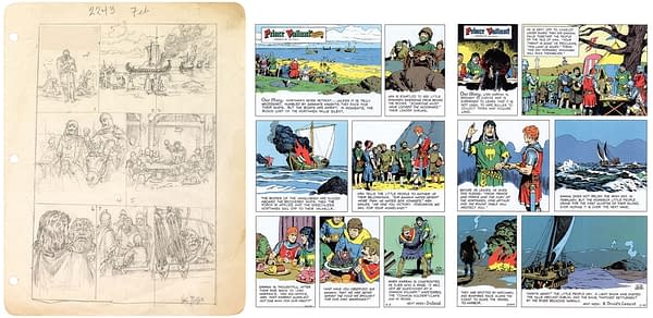 Prince Valiant, sktehces and finished work.