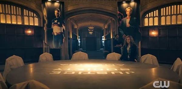 Courtney and Pat visit the old Justice Society of America headquarters in Stargirl, courtesy of The CW.