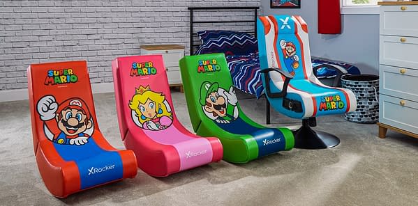 A look at the set of Super Mario chairs, courtesy of X Rocker.