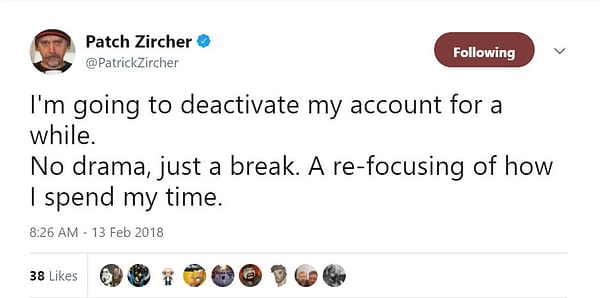 In the Wake of New DC Comics Social Media and Press Guidelines. Patrick Zircher Quits Twitter