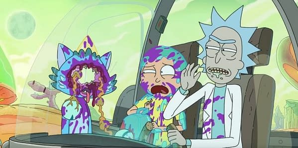 Rick and Morty have a pretty graphic problem to deal with, courtesy of Adult Swim.
