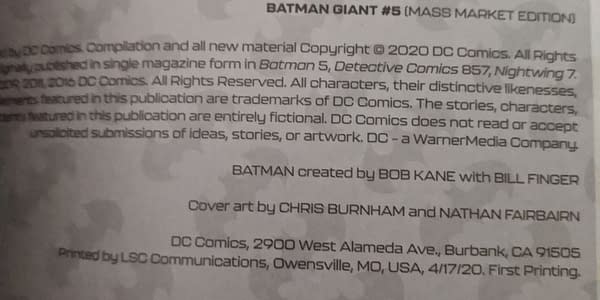 DC Comics Switches Walmart Giant Printing to LSC of Missouri.