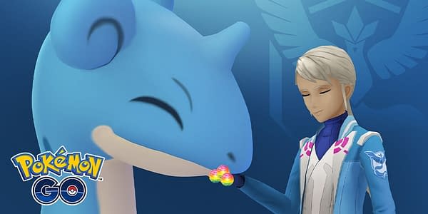 Lapras enjoying Rare Candy in Pokémon GO. Credit: Niantic.