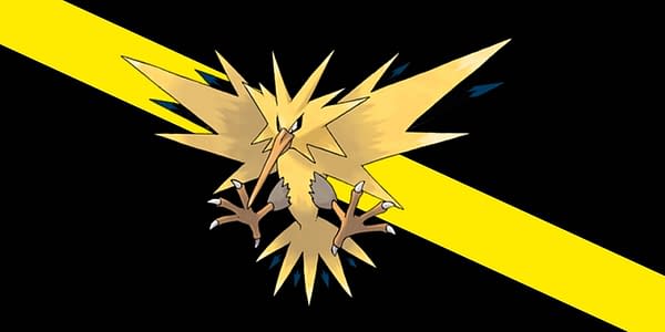 Zapdos is one of the Legendary Birds, an Electric/Flying-type Pokémon. Credit: The Pokémon Company.