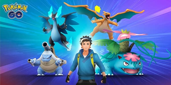 A promotional image for Mega Raids in Pokémon Go, which have been the subject of an investigation into their Shiny rate. Credit: Niantic