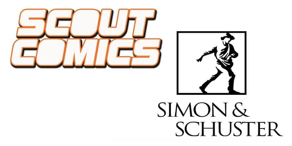 Scout Comics and Simon & Schuster logos. Credit: Scout and Simon & Schuster.