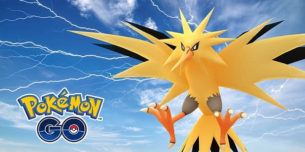 Promotional art for Zapdos, the second of the Legendary Birds in Pokémon GO. Credit: Niantic