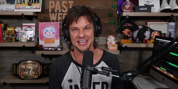 A still of Theo Von recording his podcast. Credit: This Past Weekend on YouTube