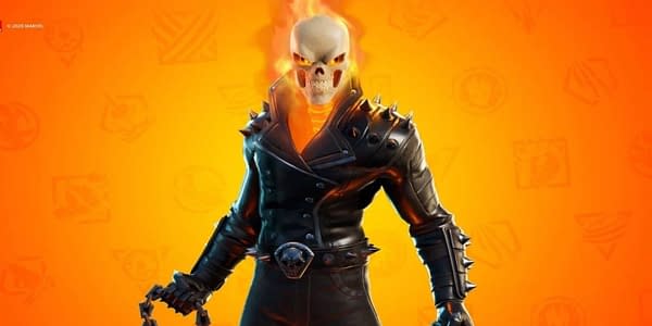 A look at the Ghost Rider skin in Fortnite, courtesy of Epic Games.