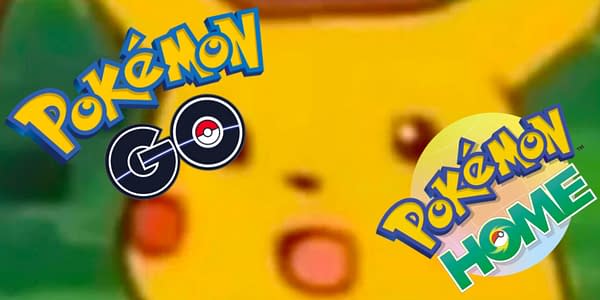 Pokémon GO and Pokémon HOME logos set over the Surprised Pikachu meme. Credit: Niantic & the Pokémon Company International