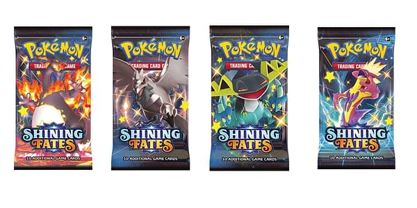 Shining Fates booster packs. Credit: Pokémon TCG.