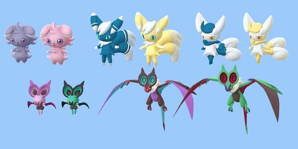 Regular and Shiny comparison for Kalos species in Pokémon GO. Credit: Niantic