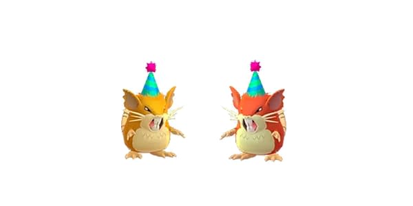 Regular and Shiny Party Hat Raticate in Pokémon GO. Credit: Niantic