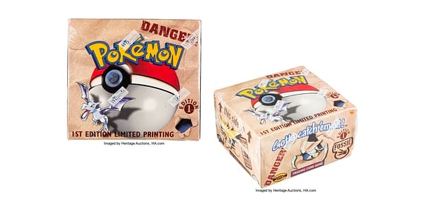 Pokémon TCG Fossil booster box. Credit: Heritage Auctions