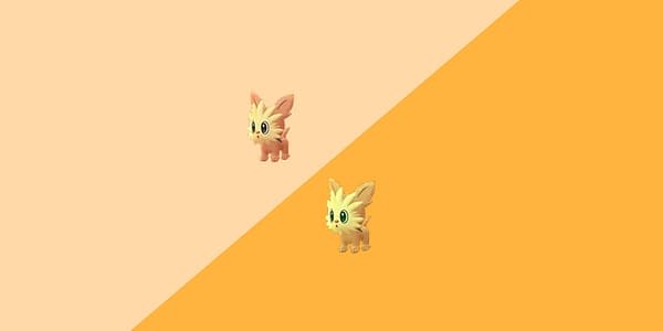 Lillipup regular and shiny comparison in Pokémon GO. Credit: Niantic