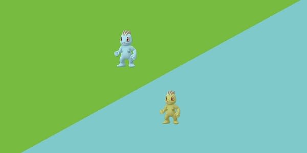 Machop regular and Shiny comparison in Pokémon GO. Credit: Niantic