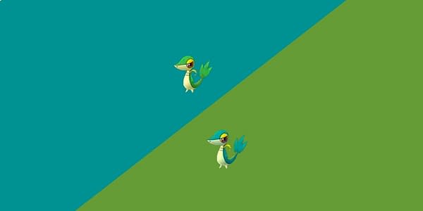 Snivy regular and shiny comparison in Pokémon GO. Credit: Niantic