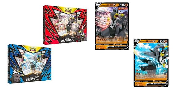 Urshifu V boxes and promo cards. Credit: Pokémon TCG