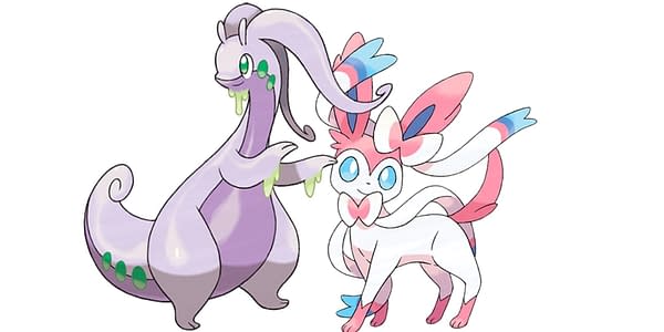 Sylveon & Goodra official artwork. Credit: Pokémon Company International