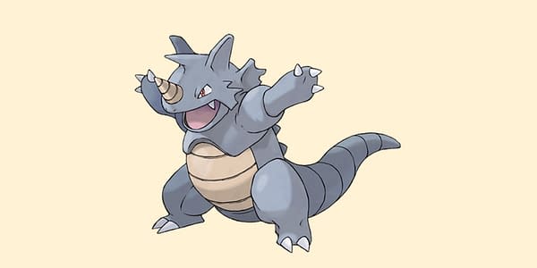 Rhydon official artwork. Credit: Pokémon Company International