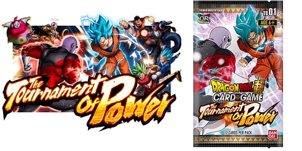 Tournament of Power logo and booster pack. Credit: Dragon Ball Super Card Game