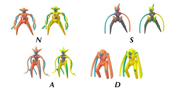 Four Formes of Deoxys in Pokémon GO. Credit: Niantic