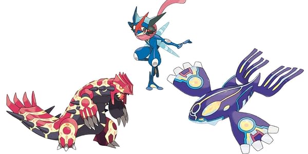 Ash Greninja & Primal Forms official artwork. Credit: Pokémon Company