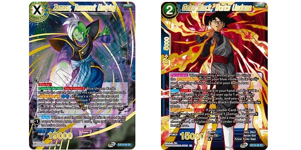 Zamasu & Goku Black cards from 2021 Anniversary Set. Credit: Dragon Ball Super Card Game