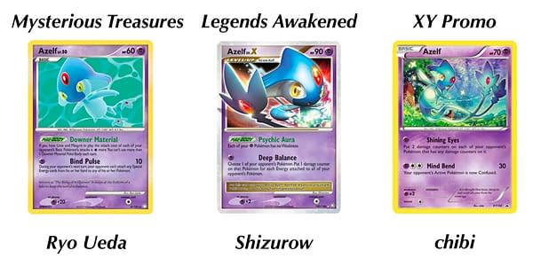 Azelf cards. Credit: Pokémon TCG