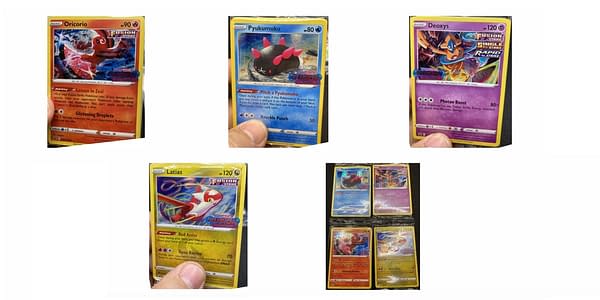 Pokémon TCG: Fusion Strike Pre-release promo cards. Credit: PokeBeach