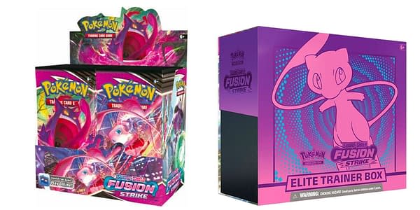 Sword & Shield – Fusion Strike Booster Box & Elite Trainer Box. Hoopa V & Dragonite V Boxes. Credit: Pokémon TCG