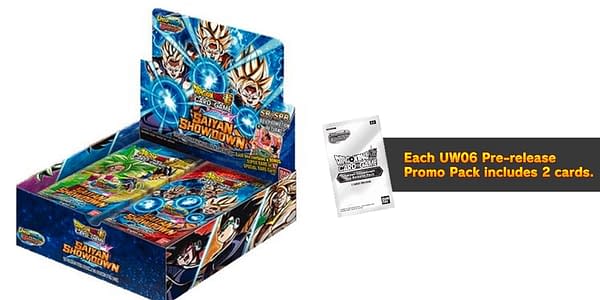 Saiyan Showdown booster box and prerelease pack. Credit: Dragon Ball Super Card Game
