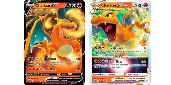 Charizard VSTAR and V from Sword & Shield – Brilliant Stars. Credit: Pokémon TCG