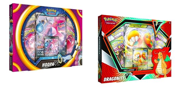 Hoopa V & Dragonite V Boxes. Credit: Pokémon TCG