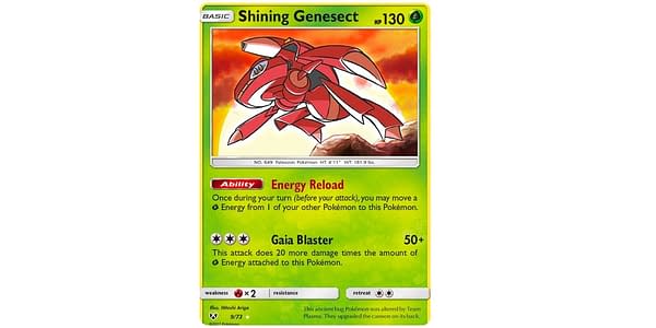 Shining Genesect from Shining Legends. Credit: Pokémon TCG