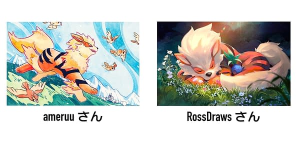 Illustration contest entries. Credit: Pokémon TCG 