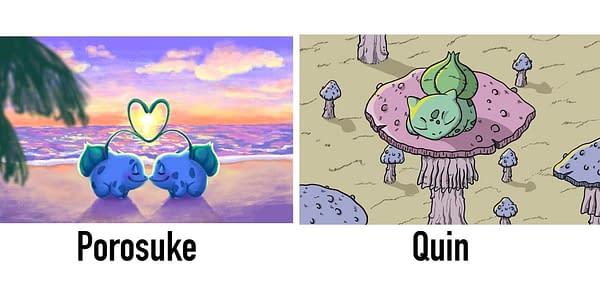 Illustration contest entries. Credit: Pokémon TCG