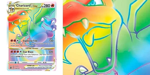 Brilliant Stars Rainbow Rare Charizard. Credit: Pokémon TCG